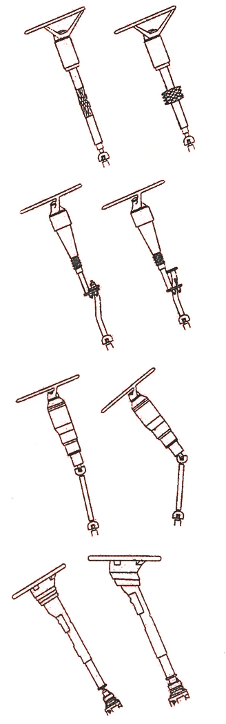 Zobrazenie rozličných spôsobov konštrukcie bezpečnsotných stĺpikov riadenia
